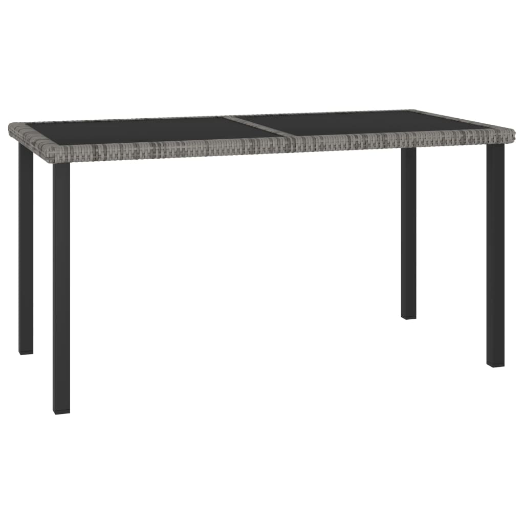 Tuintafel Poly Rattan 140 x 70 x 73 cm Grijs