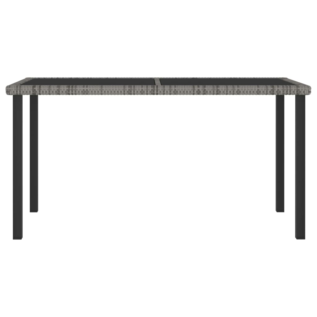 Tuintafel Poly Rattan 140 x 70 x 73 cm Grijs