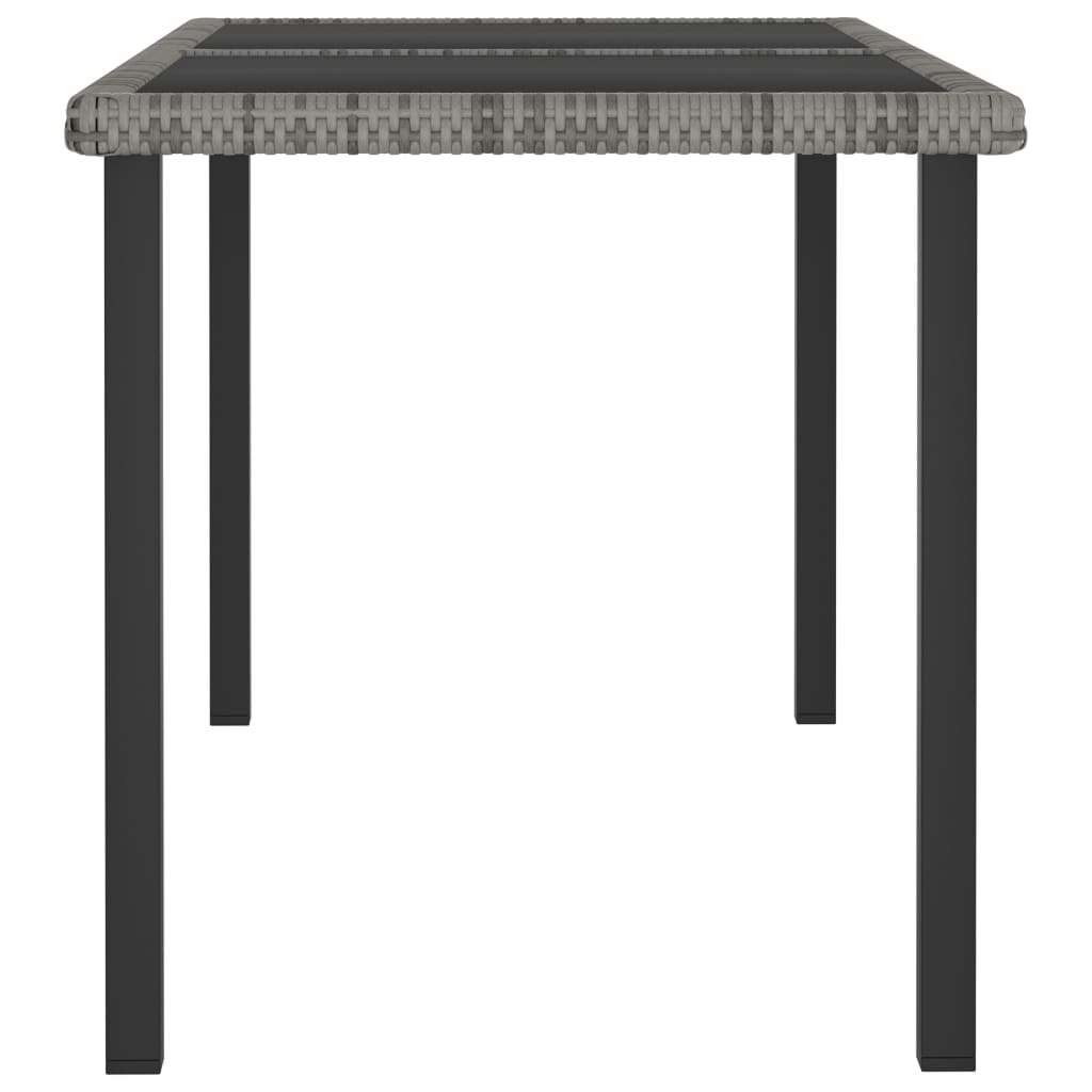 Tuintafel Poly Rattan 140 x 70 x 73 cm Grijs