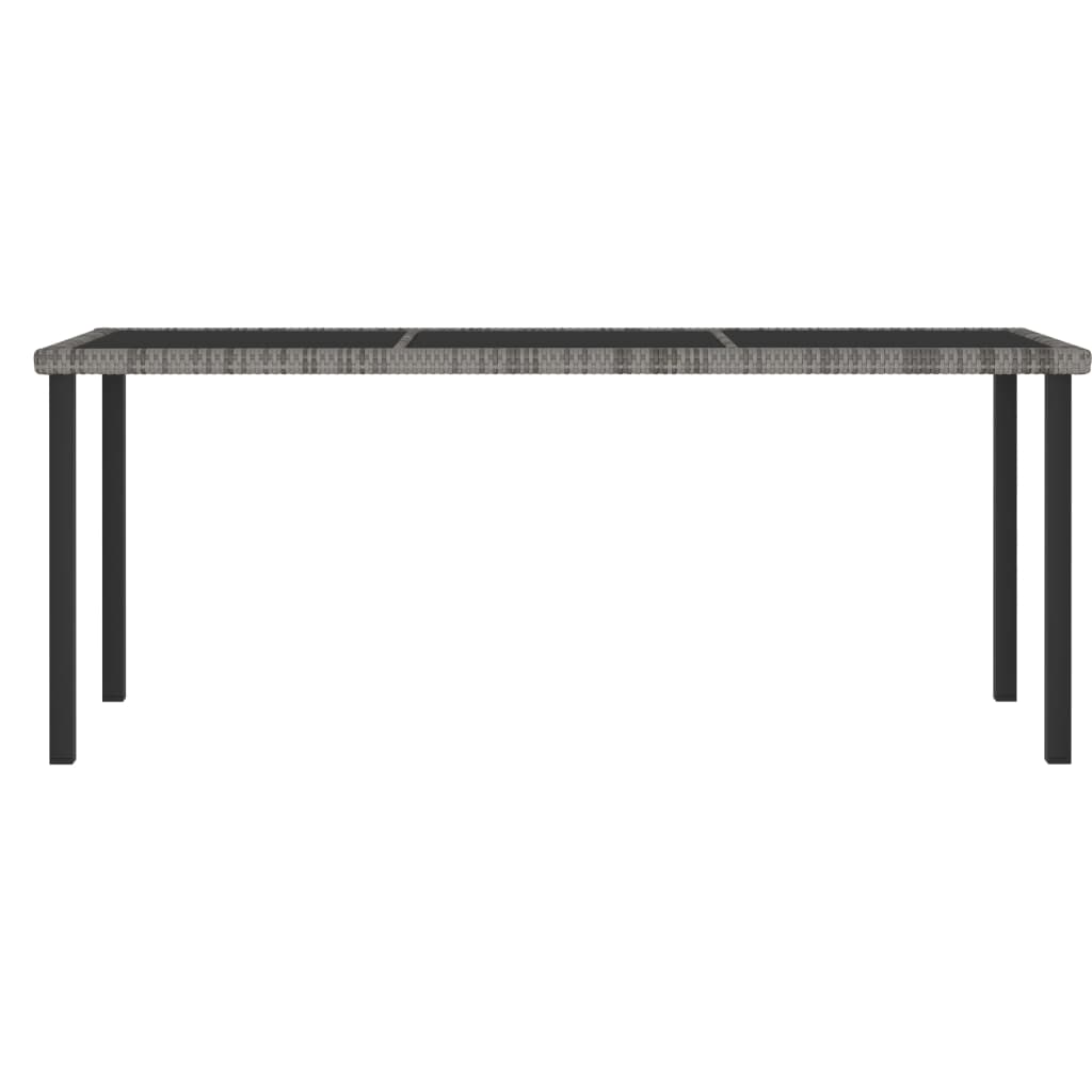 Tuintafel Poly Rattan 180 x 70 x 73 cm Grijs