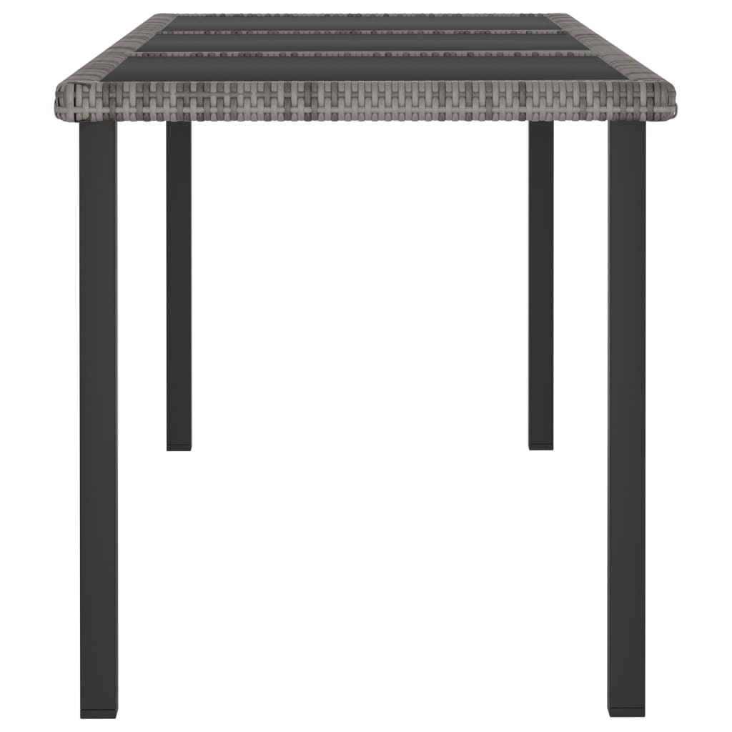 Tuintafel Poly Rattan 180 x 70 x 73 cm Grijs