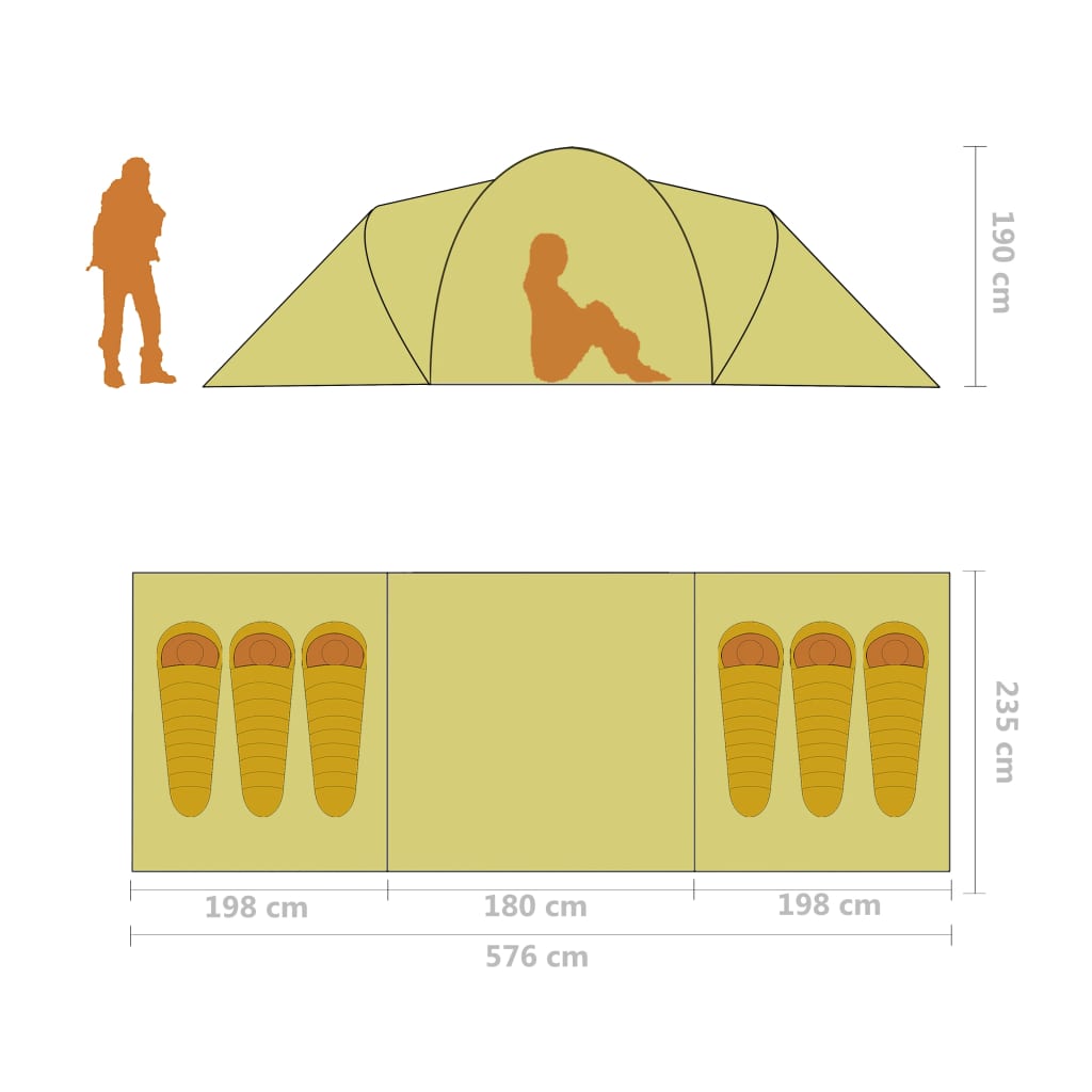 Tent 6-Persoons Blauw en groen