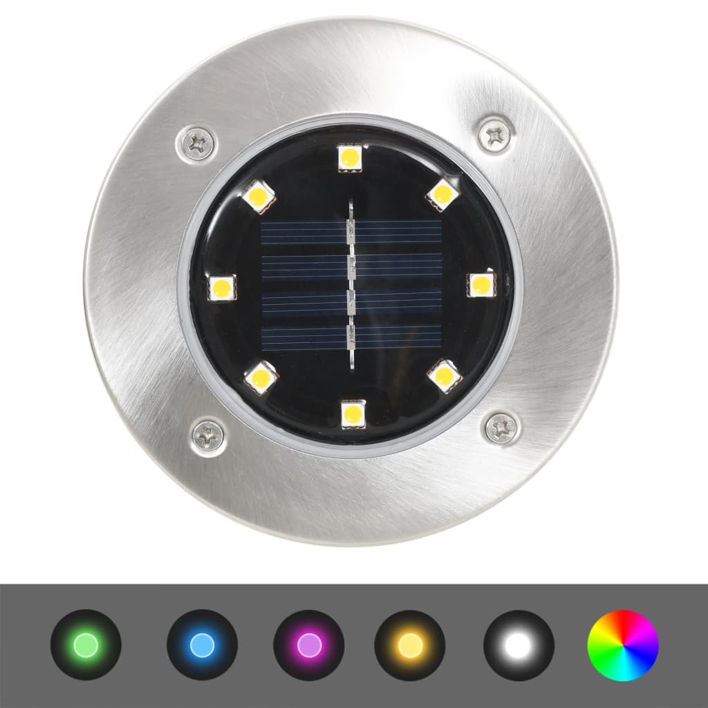 Grondlampen 8 st solar LED RGB-kleur