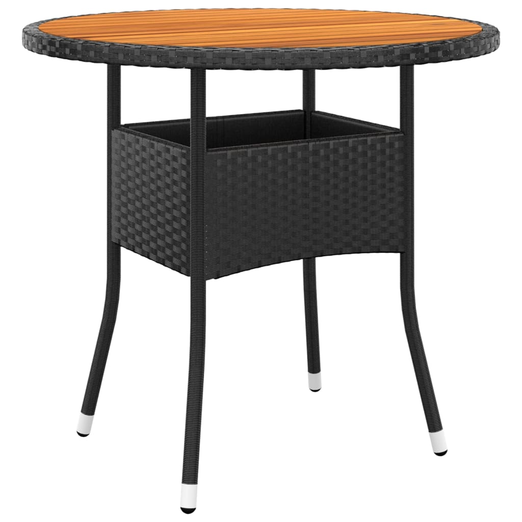 -Delige Bistroset Poly Rattan 3 Ø 80 cm table Zwart en bruin