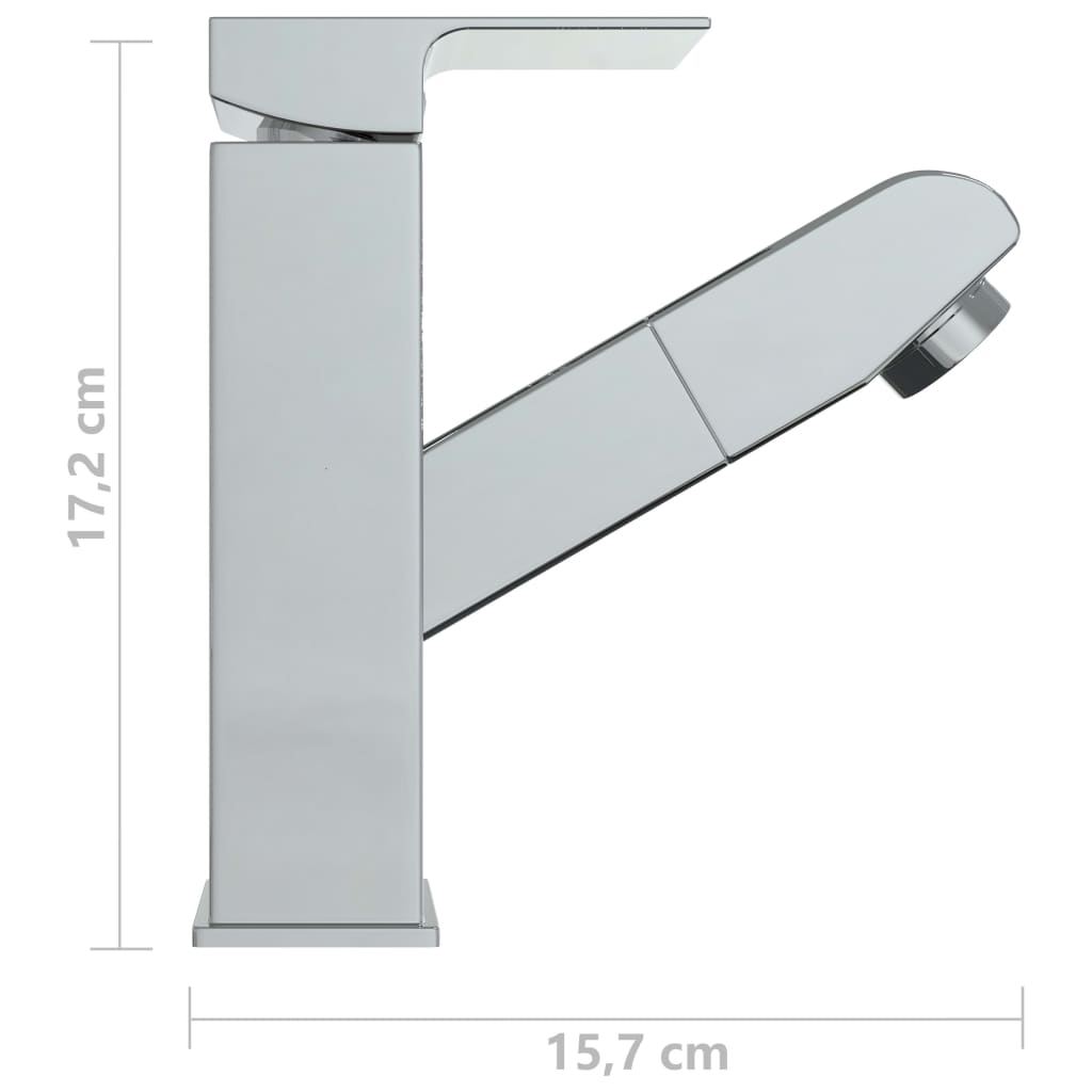 Wastafelkraan met uittrekfunctie 157x172 mm verchroomd