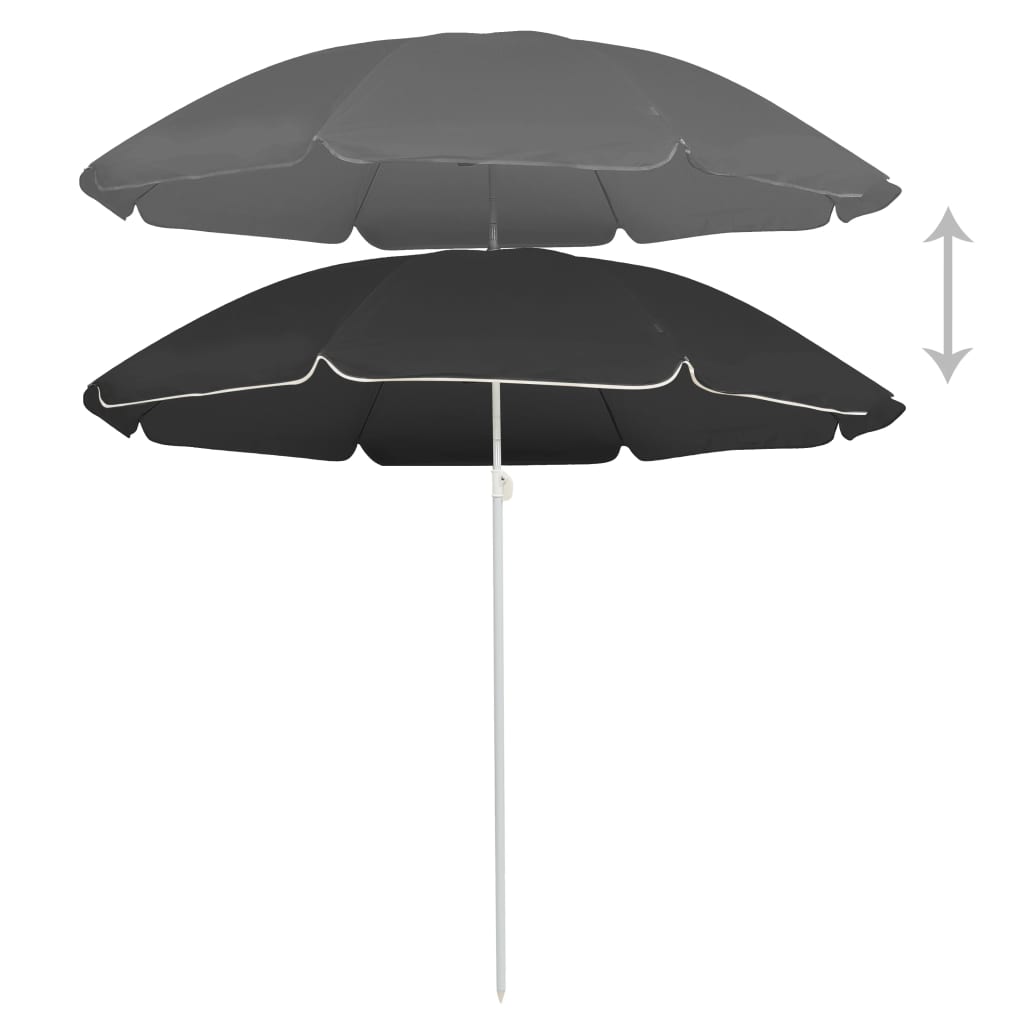 Parasol Met Stalen Paal 180 Cm Antracietkleurig