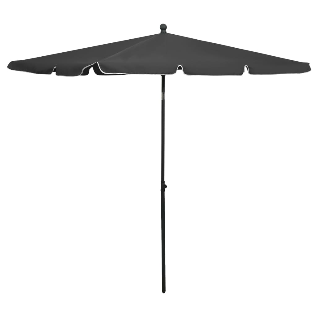 Parasol Met Paal 210X140 Cm Antracietkleurig