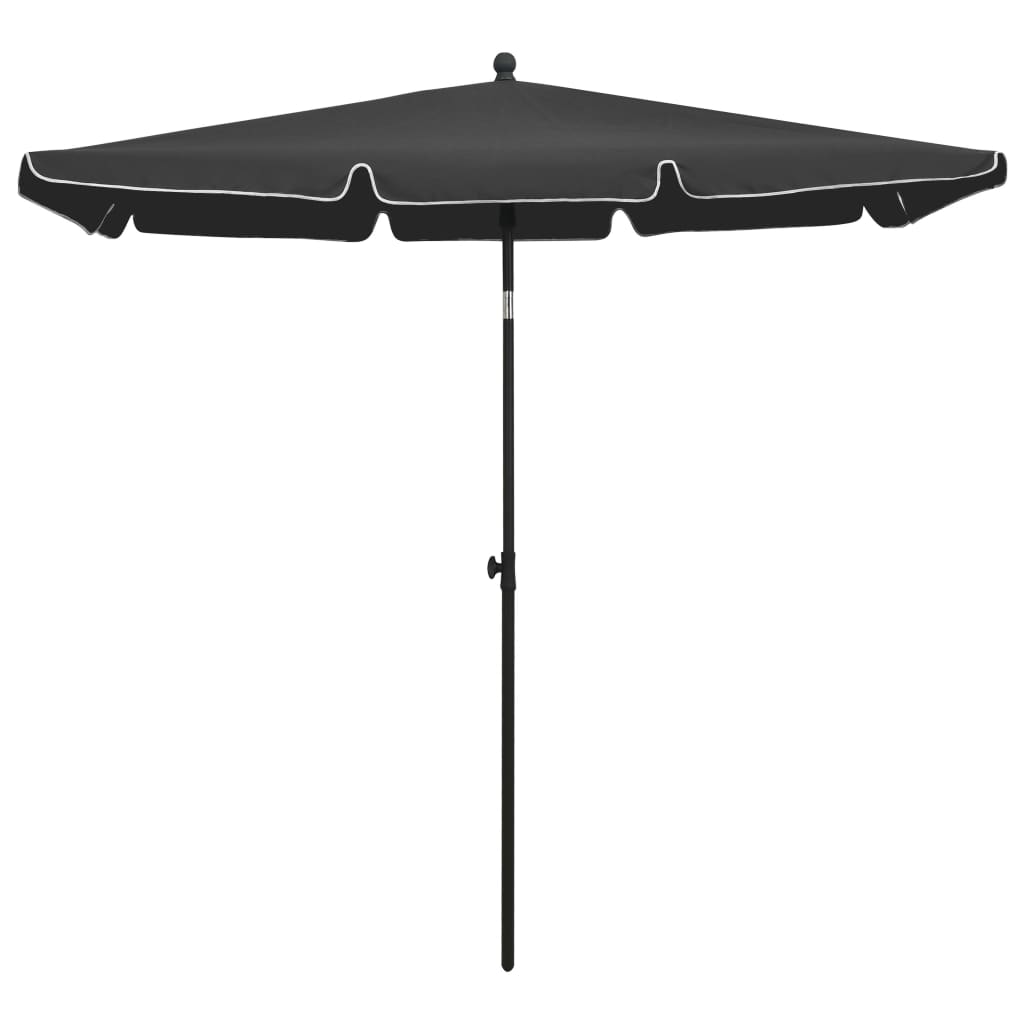 Parasol Met Paal 210X140 Cm Antracietkleurig