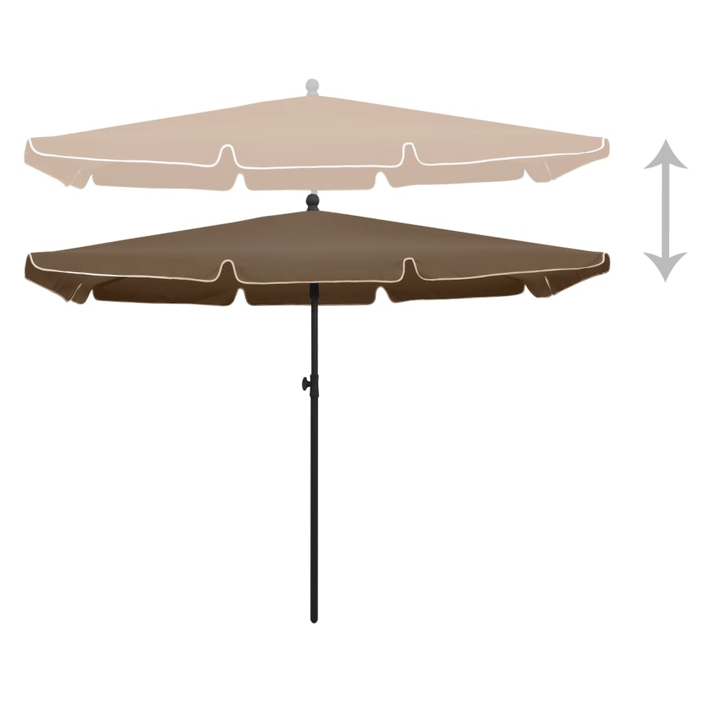 Parasol Met Paal 210X140 Cm Taupe