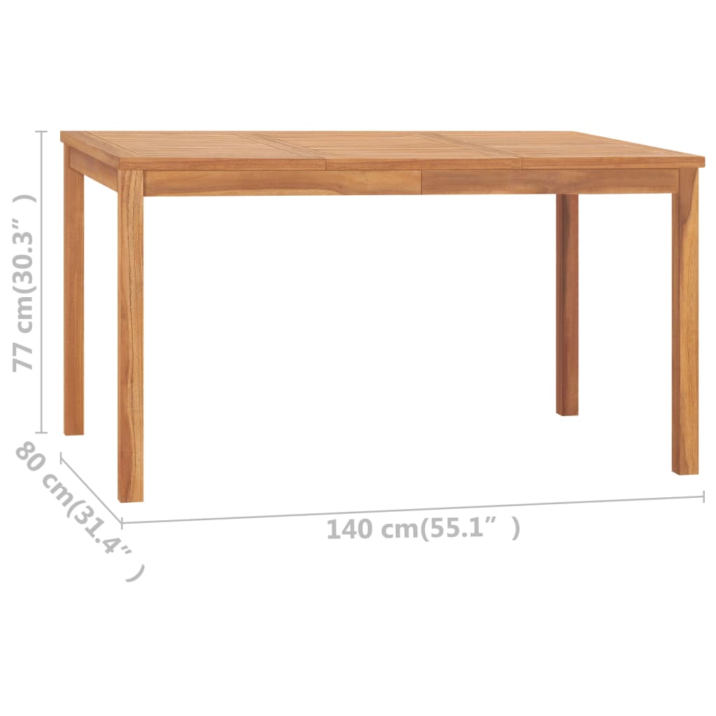 Tuintafel Massief Teakhout 140 x 80 x 77 cm