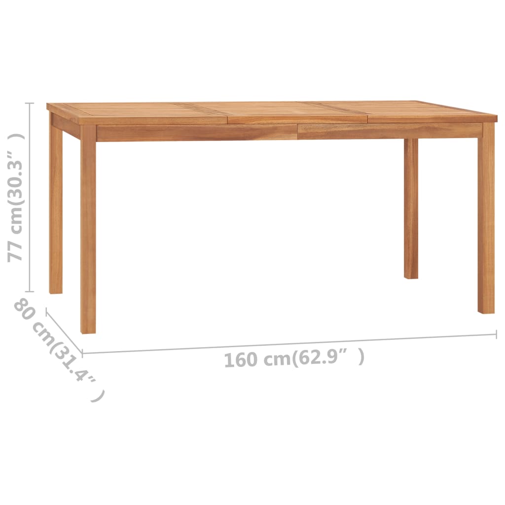 Tuintafel Massief Teakhout 160 x 80 x 77 cm