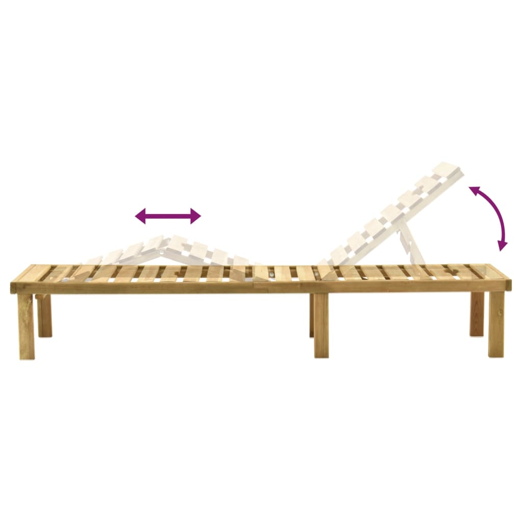 Ligbed met tafel geïmpregneerd grenenhout