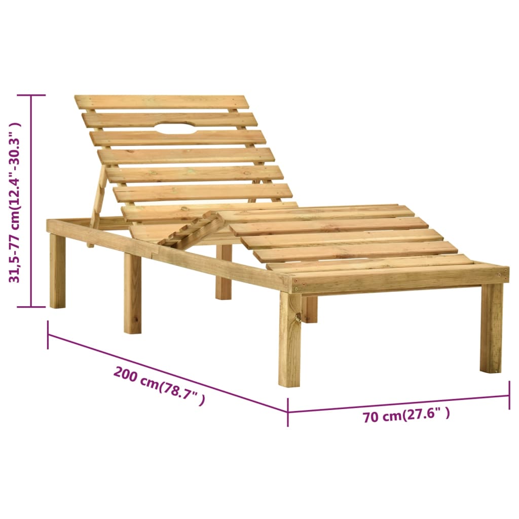 Ligbed met tafel geïmpregneerd grenenhout