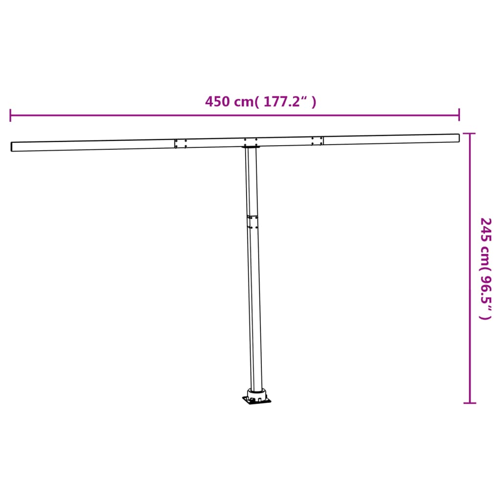 Luifelpaalset 450x245 cm ijzer wit