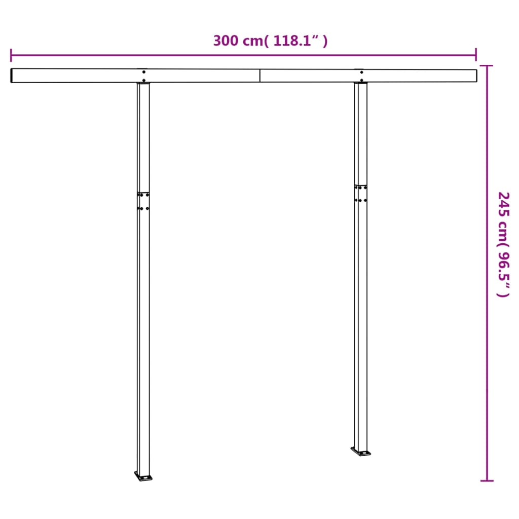 Luifelpaalset 300x245 cm ijzer wit