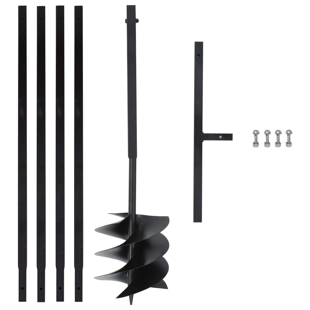 Grondboor met handvat 250 mm met verlengbuis 4 m staal