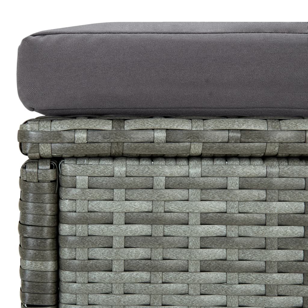 6-Delige Loungeset Met Kussens Poly Rattan Grijs