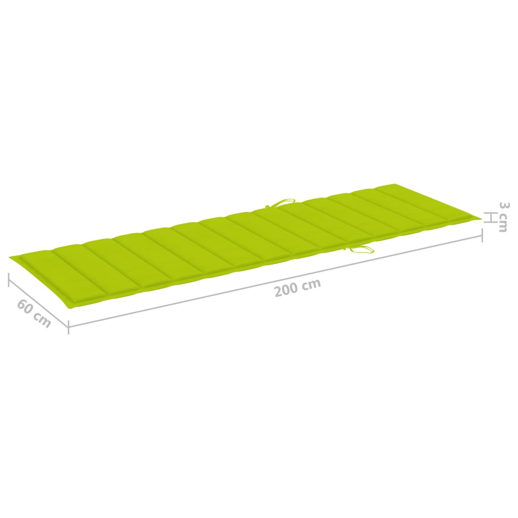 Ligbed Met Kussen Massief Acaciahout 200 x 63 x 85 cm Heldergroen