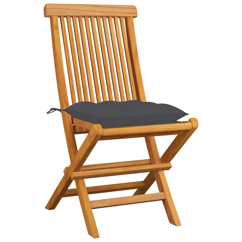 Tuinstoelen Met Kleurige Kussens Massief Teakhout 4 Antraciet