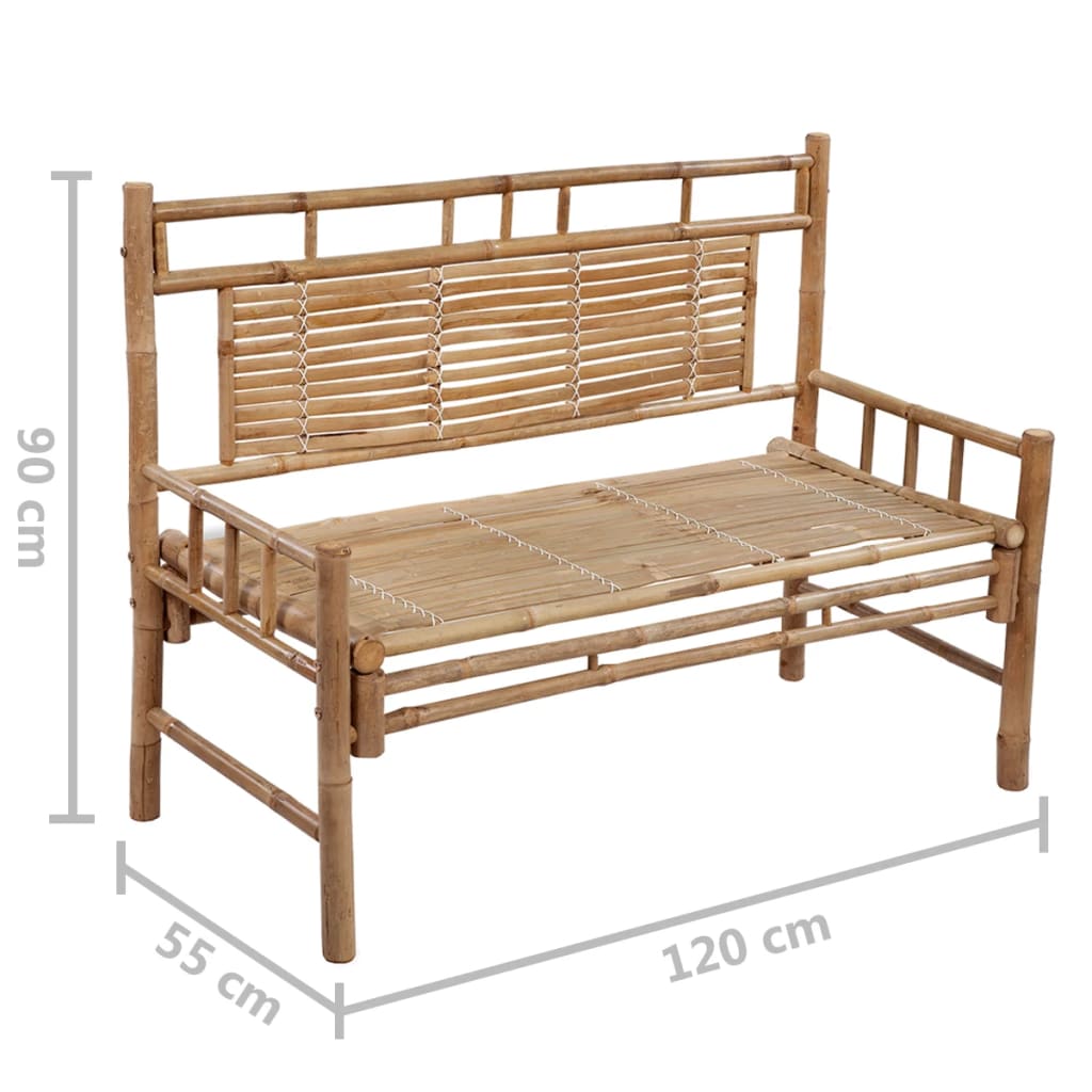 Tuinbank Met Kussen 120 Cm Bamboe 120 x 50 x 3 cm Rood