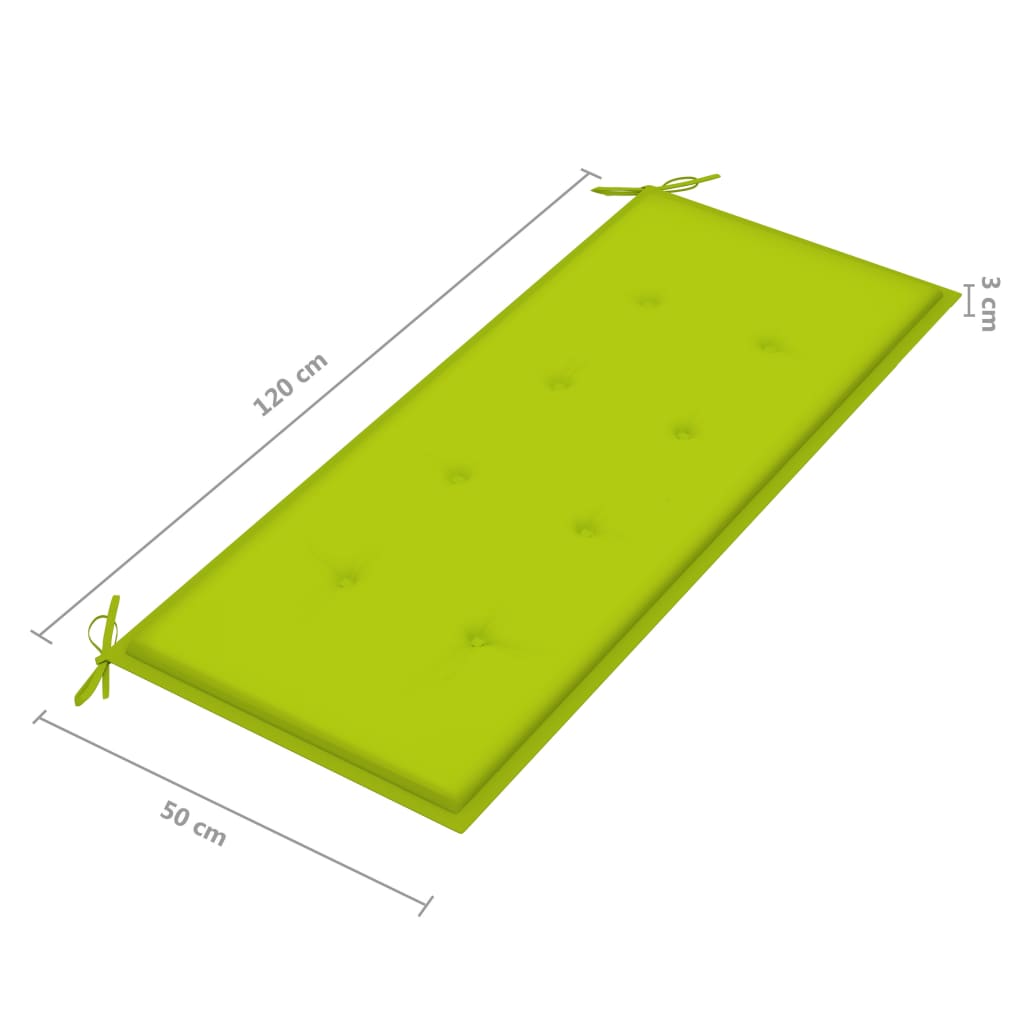 Tuinbank Met Kussen 120 Cm Bamboe 120 x 50 x 4 cm Heldergroen