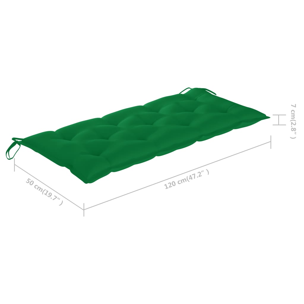 Tuinbank Met Kussen 120 Cm Bamboe 120 x 50 x 7 cm Groen