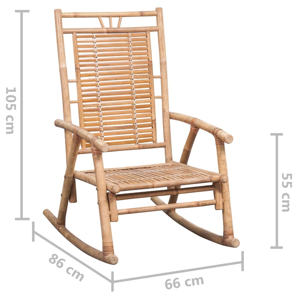 Schommelstoel Met Kussen Bamboe 1 120 x 50 x 4 cm Grijs