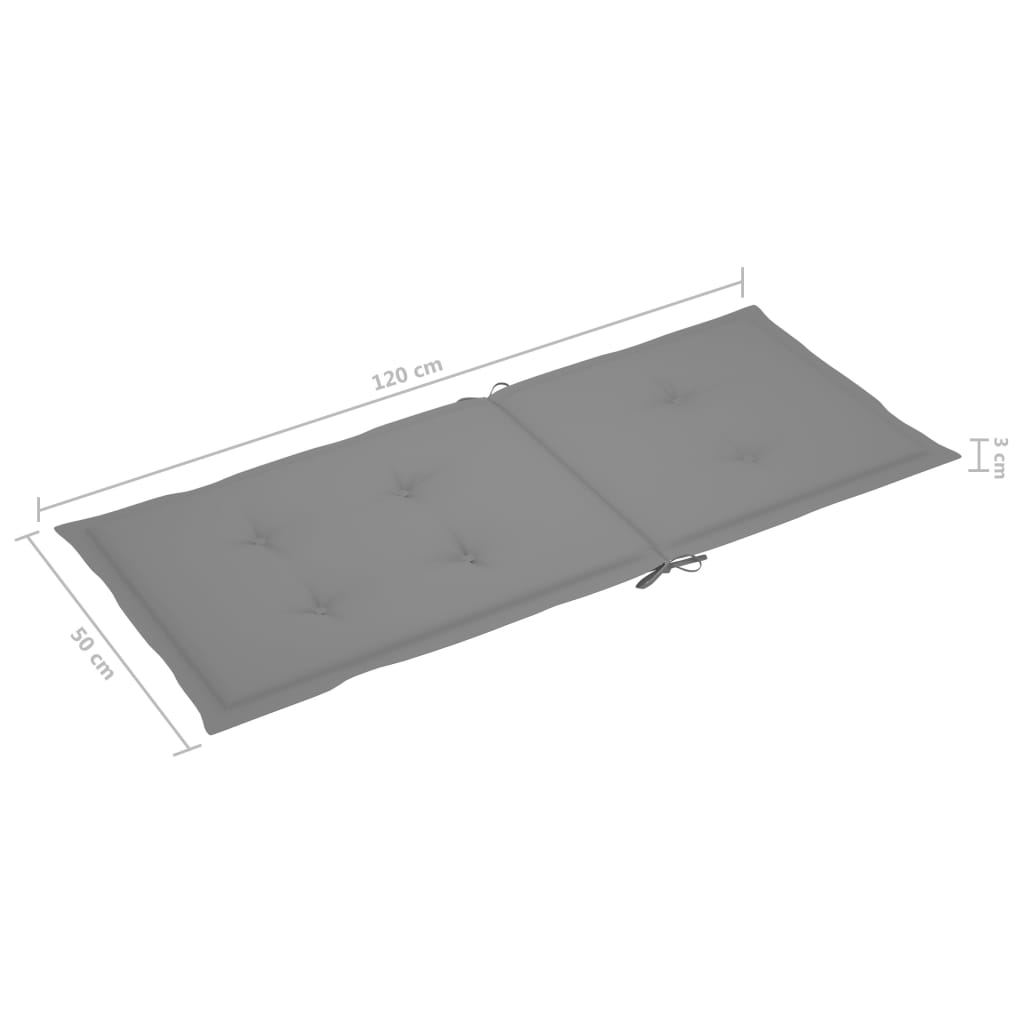 Schommelstoel Met Kussen Bamboe 1 120 x 50 x 4 cm Grijs