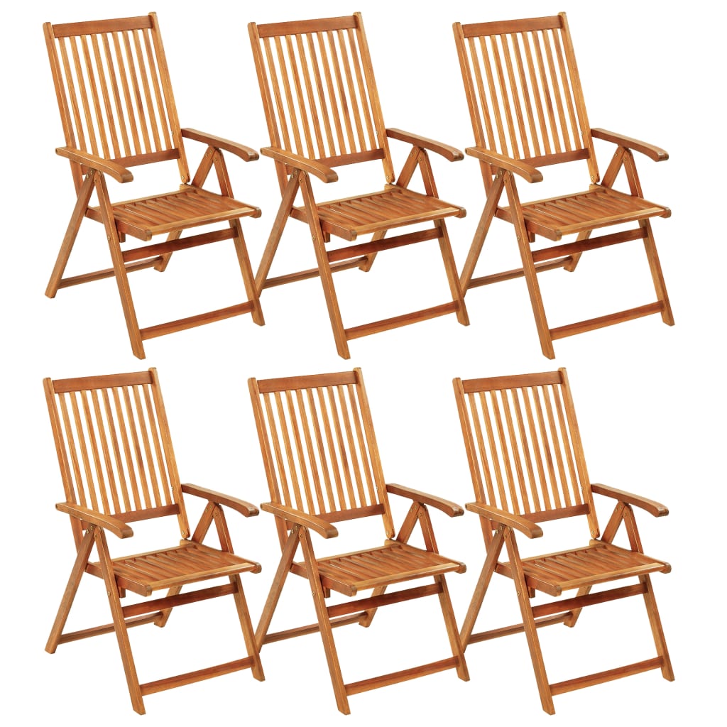 Tuinstoelen Inklapbaar Met Kussens Massief Acaciahout Antraciet 6 120 x 50 x 3 cm