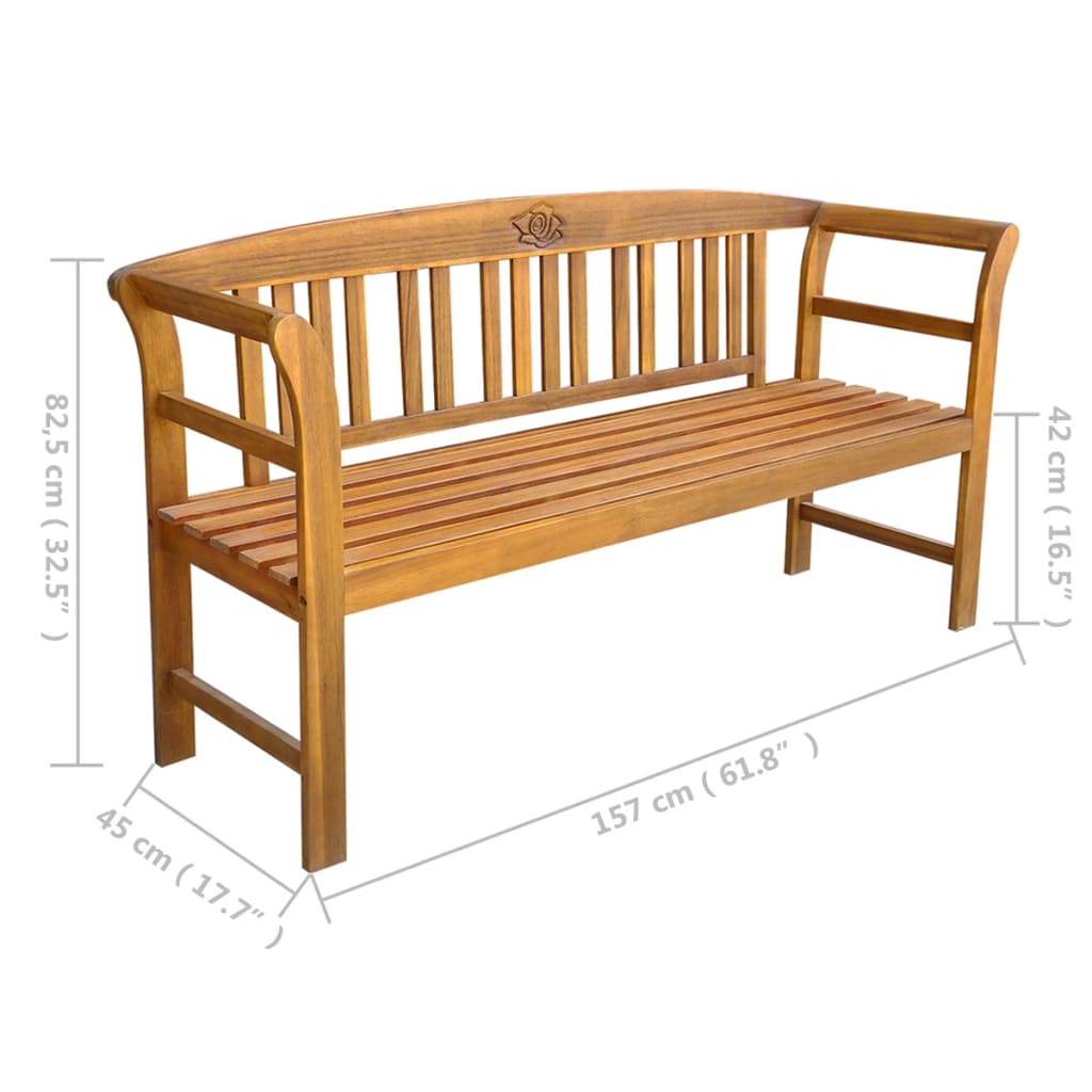 Tuinbank Met Kussen 157 Cm Massief Acaciahout Crème