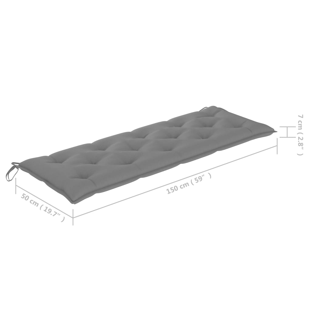 Tuinbank Met Kussen 157 Cm Massief Acaciahout Grijs