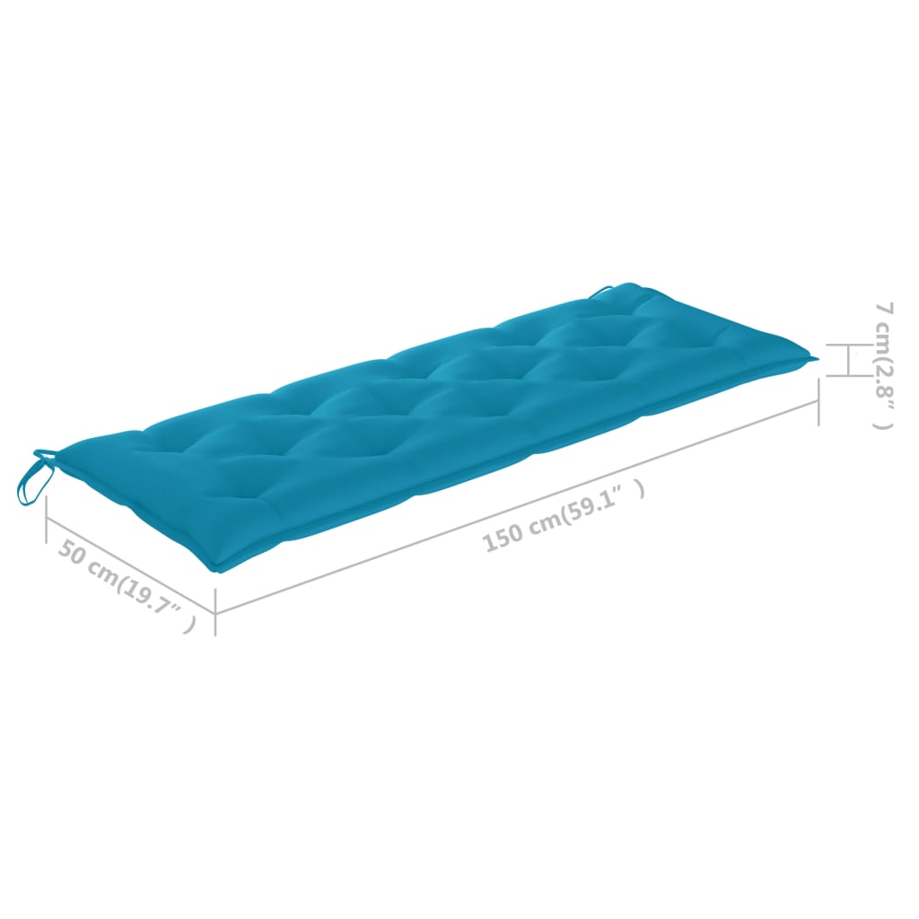 Tuinbank Met Kussen 157 Cm Massief Acaciahout lichtblauw