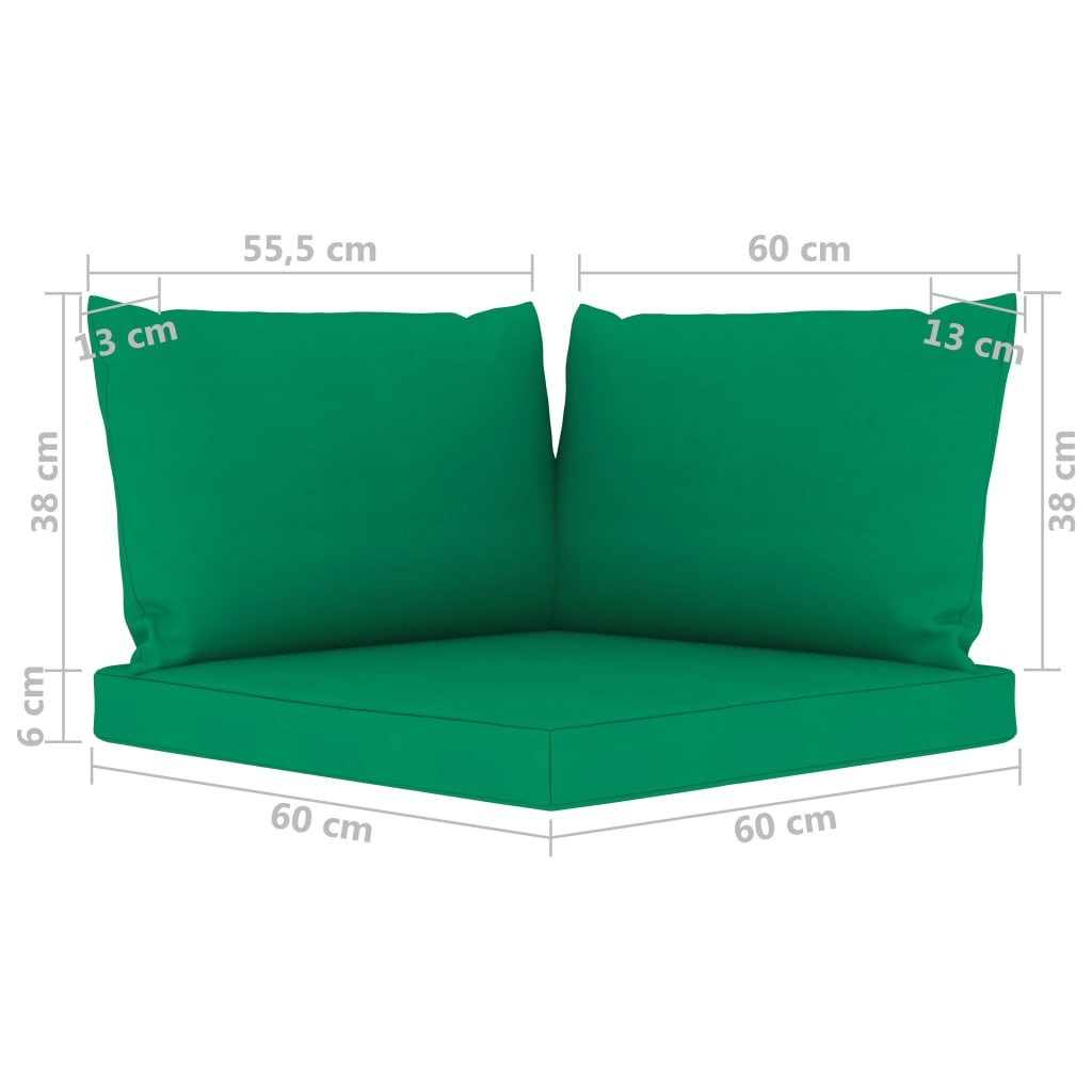 Tuinbank 4-Zits Met Groene Kussens 1 Vierzitsbank