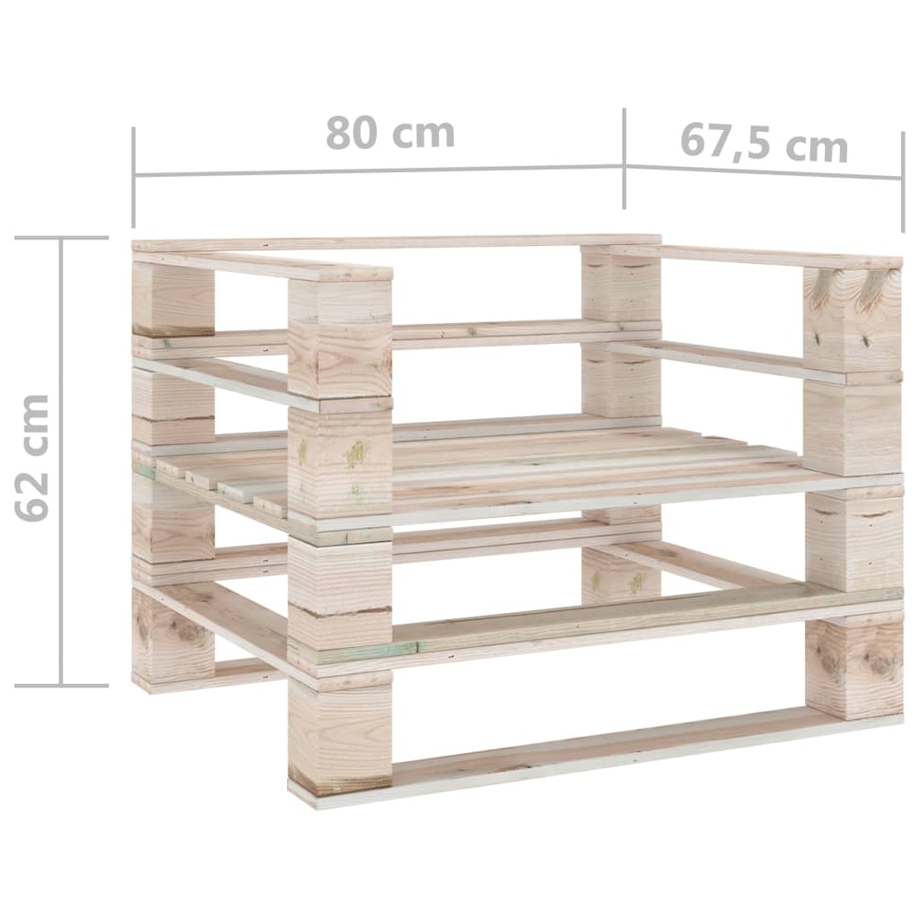 Tuinbank Pallet Geïmpregneerd Grenenhouten 1 Fauteuil