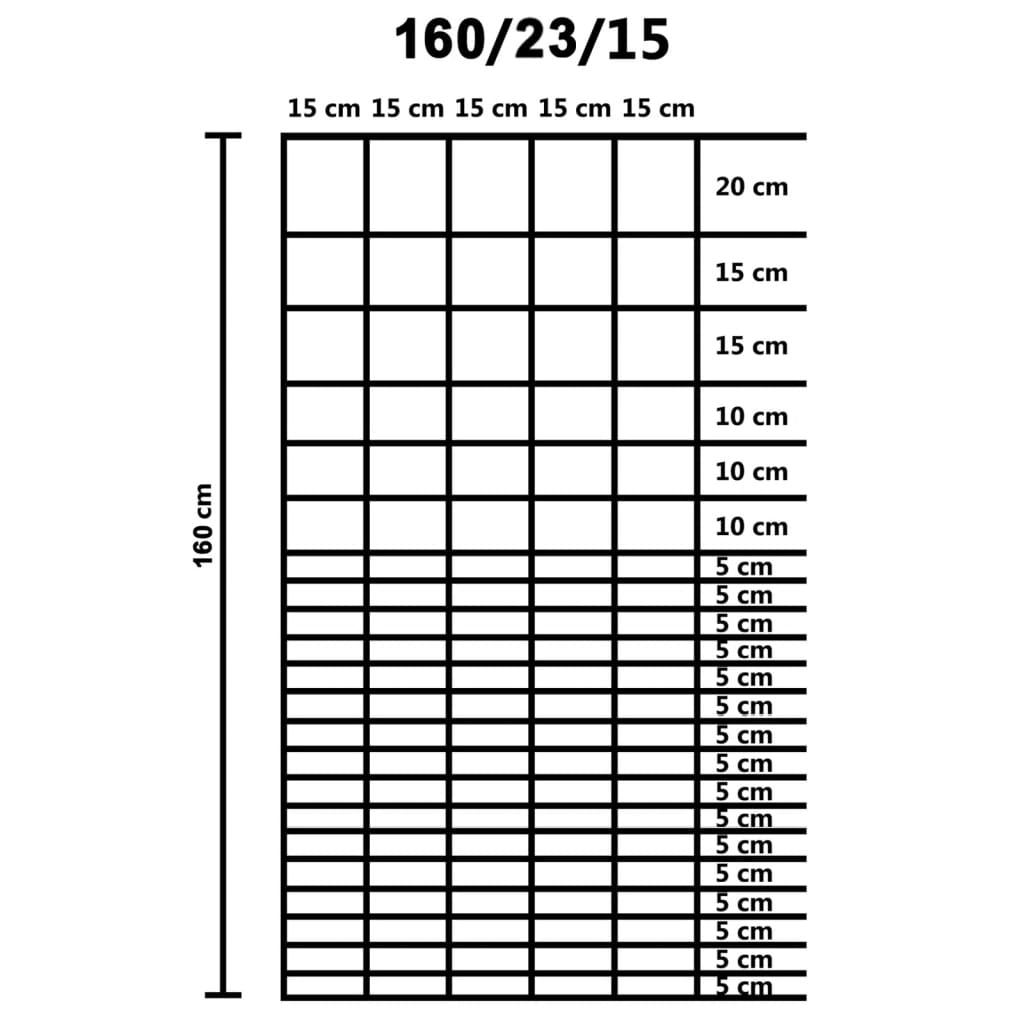 Tuinhek 50X,6 M Gegalvaniseerd Staal Zilverkleurig 15 cm 50 x 1.6 m 23 wires (1.55 mm)