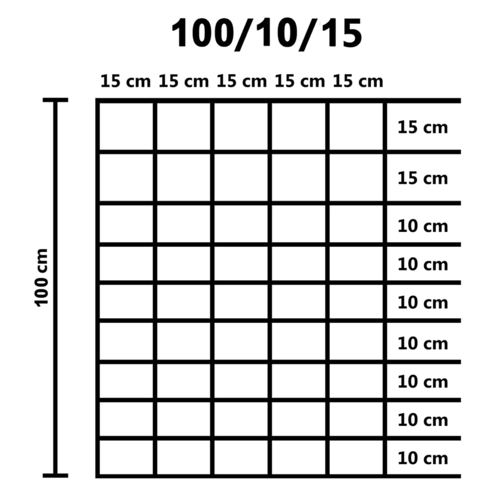 Tuinhek Gegalvaniseerd Staal Zilverkleurig 15 cm 50 x 1 m 10 wires (2 mm)