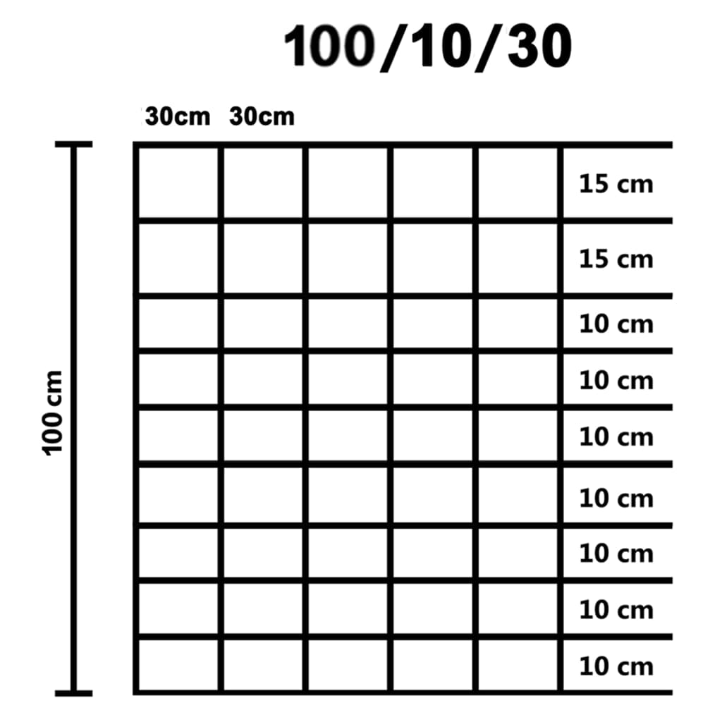 Tuinhek Gegalvaniseerd Staal Zilverkleurig 30 cm 50 x 1 m 10 wires (2 mm)