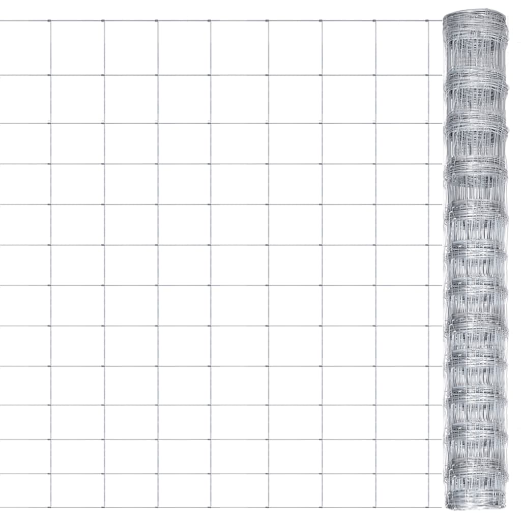 Tuinhek 50X,25 M Gegalvaniseerd Staal Zilverkleurig 30 cm 50 x 1.25 m 13 draden (2 mm)