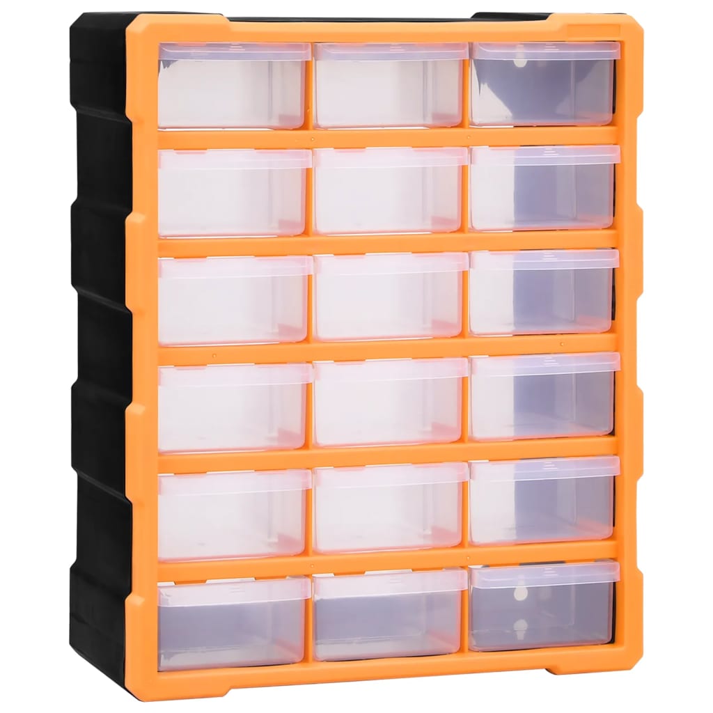 Organiser Met 8 Medium Lades 38X6X47 Cm 18 lades Oranje en zwart