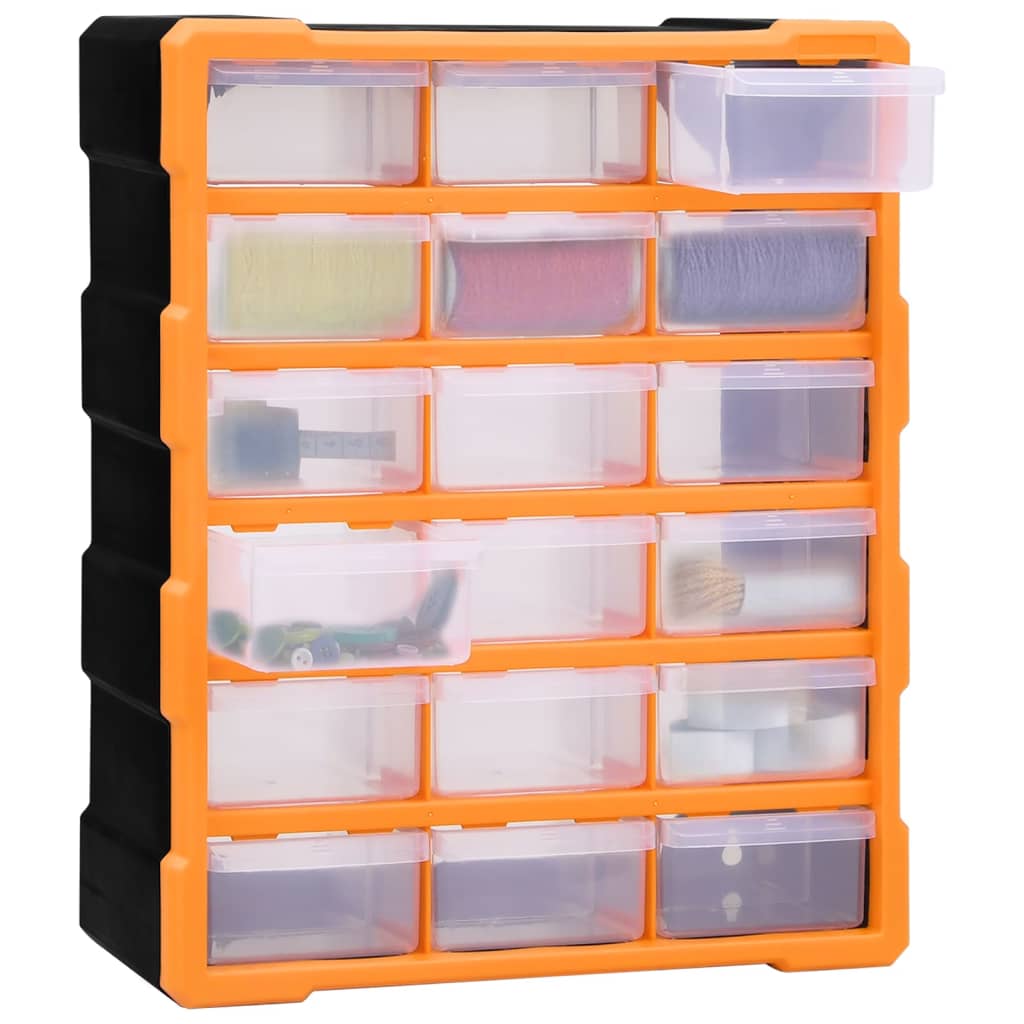 Organiser Met 8 Medium Lades 38X6X47 Cm 18 lades Oranje en zwart