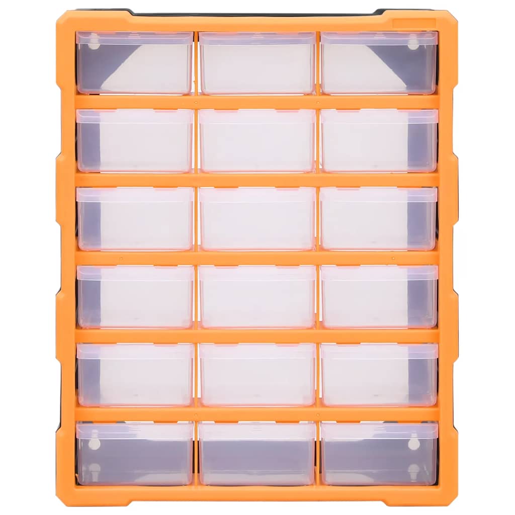 Organiser Met 8 Medium Lades 38X6X47 Cm 18 lades Oranje en zwart