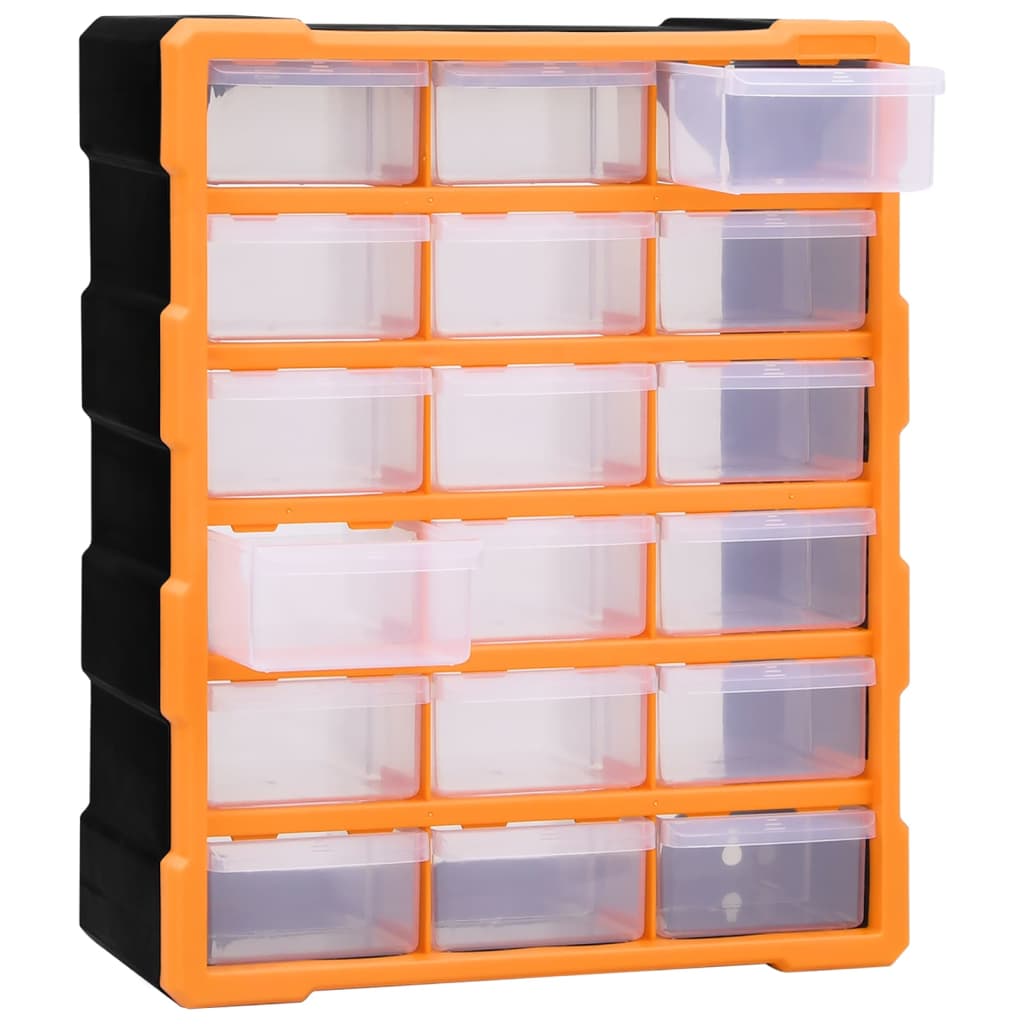 Organiser Met 8 Medium Lades 38X6X47 Cm 18 lades Oranje en zwart