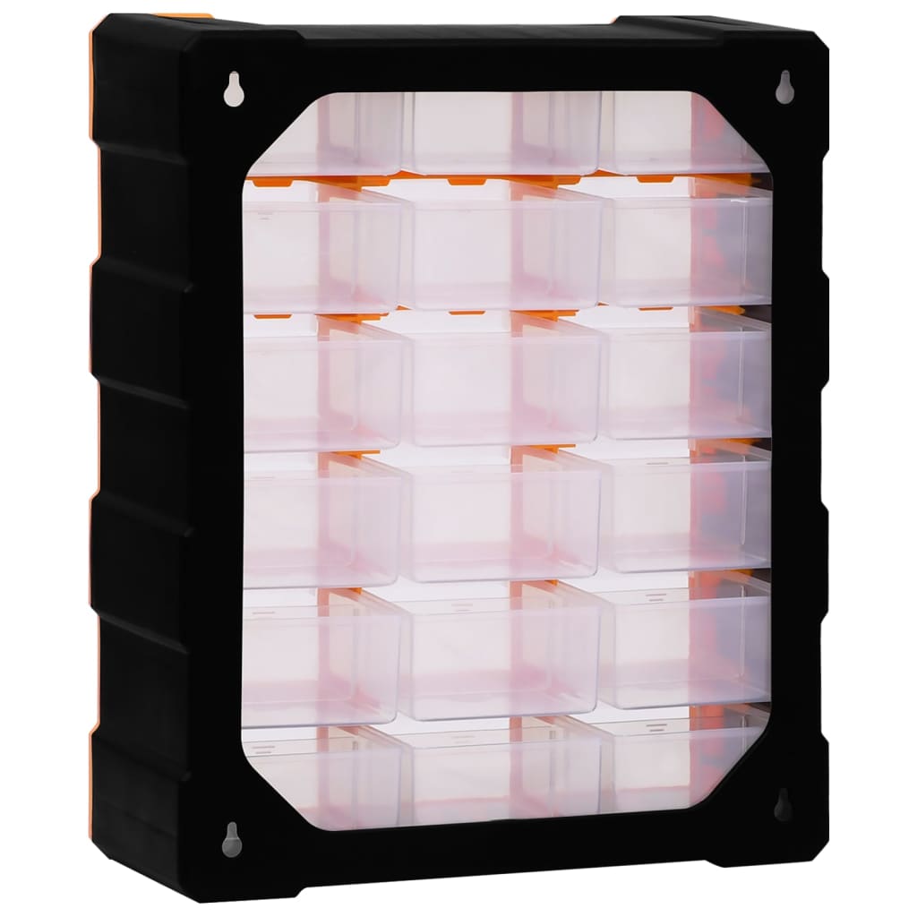 Organiser Met 8 Medium Lades 38X6X47 Cm 18 lades Oranje en zwart