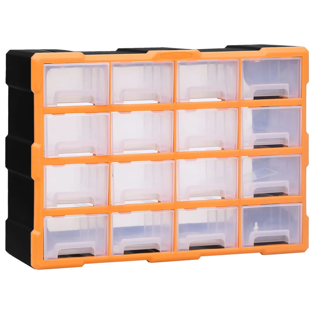 Organiser Met 6 Medium Lades 52X6X37 Cm 16 lades Oranje en zwart