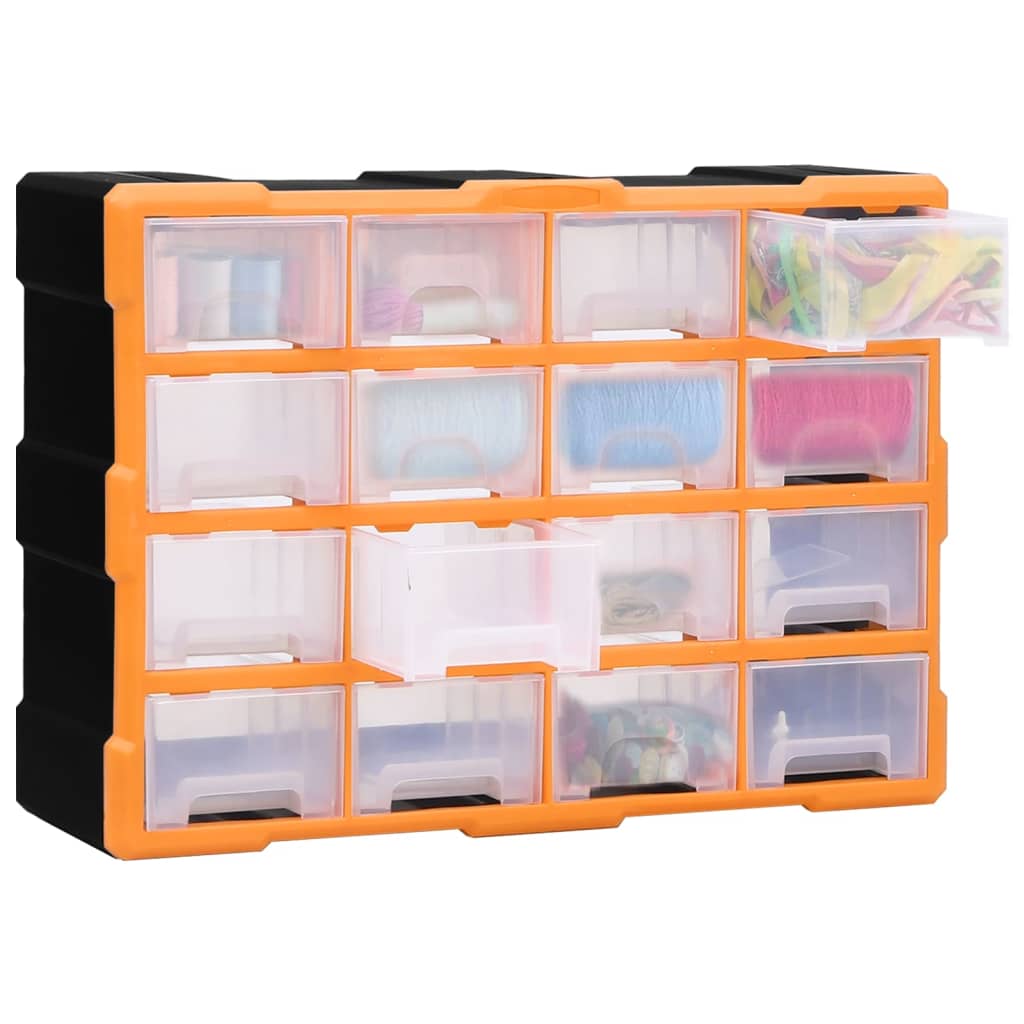 Organiser Met 6 Medium Lades 52X6X37 Cm 16 lades Oranje en zwart