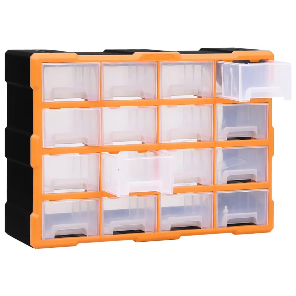 Organiser Met 6 Medium Lades 52X6X37 Cm 16 lades Oranje en zwart