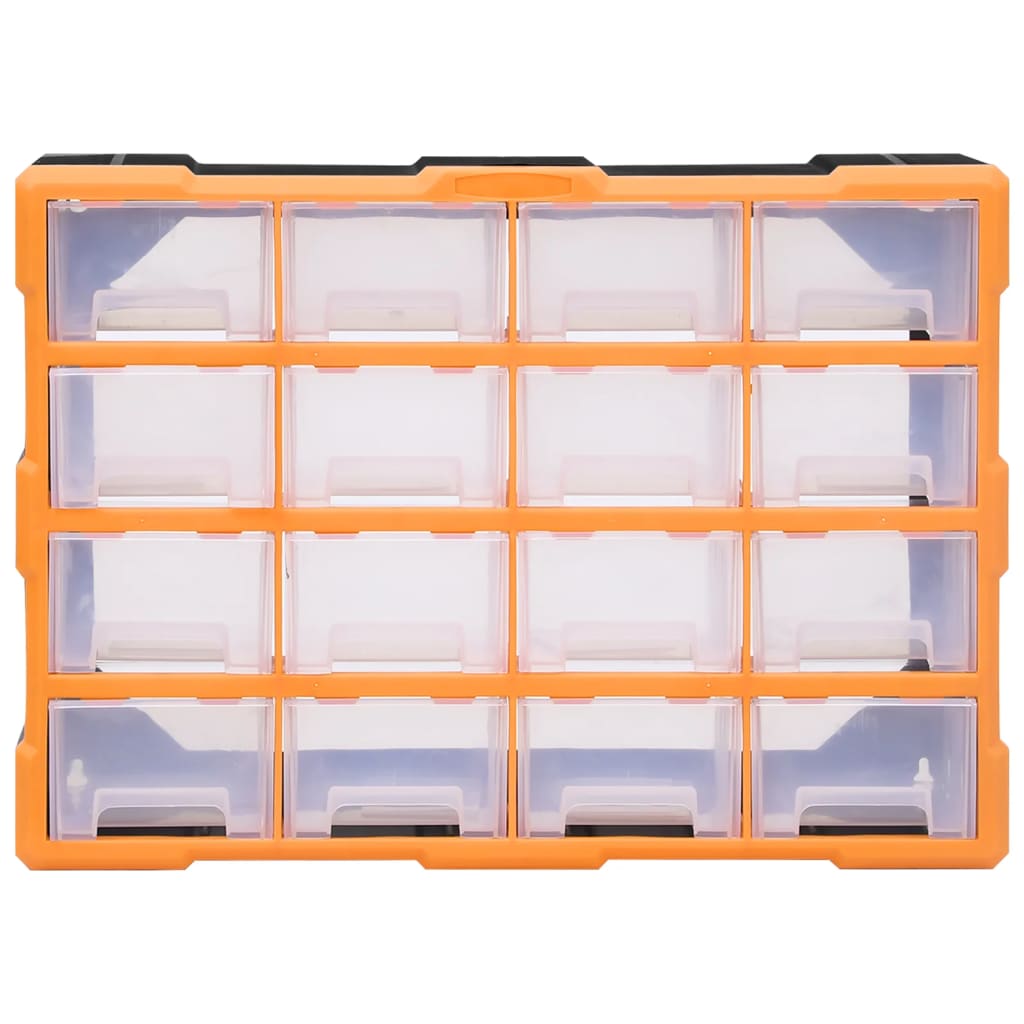 Organiser Met 6 Medium Lades 52X6X37 Cm 16 lades Oranje en zwart