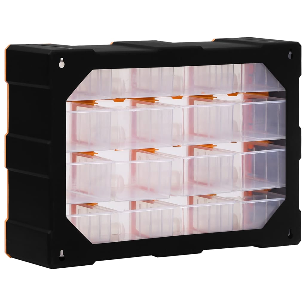 Organiser Met 6 Medium Lades 52X6X37 Cm 16 lades Oranje en zwart