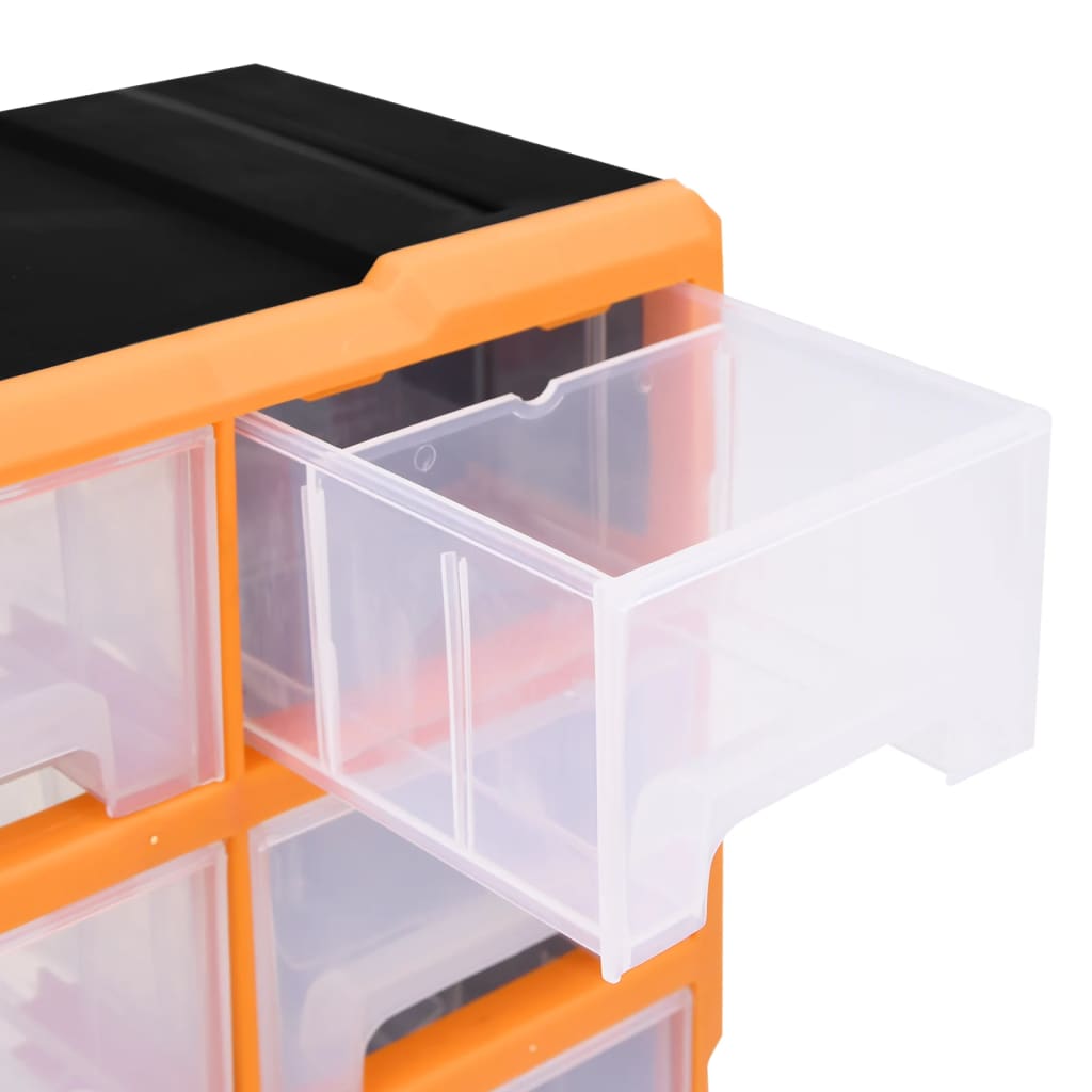 Organiser Met 6 Medium Lades 52X6X37 Cm 16 lades Oranje en zwart