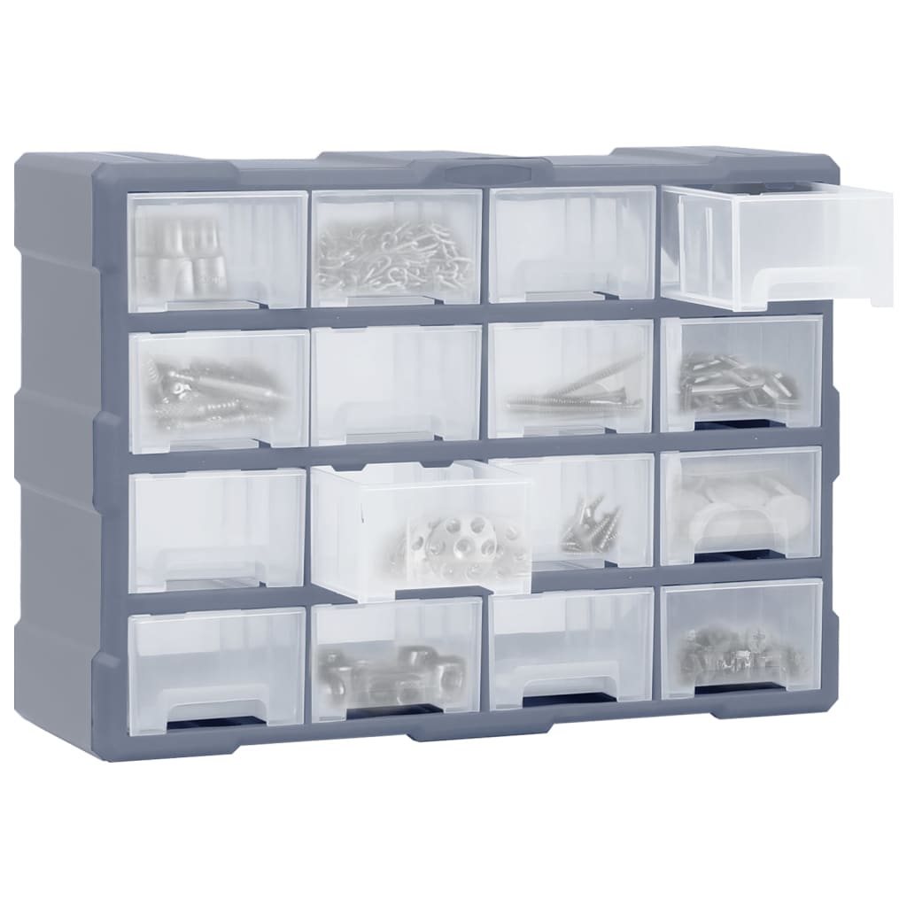 Organiser Met 6 Medium Lades 52X6X37 Cm 16 lades Grijs